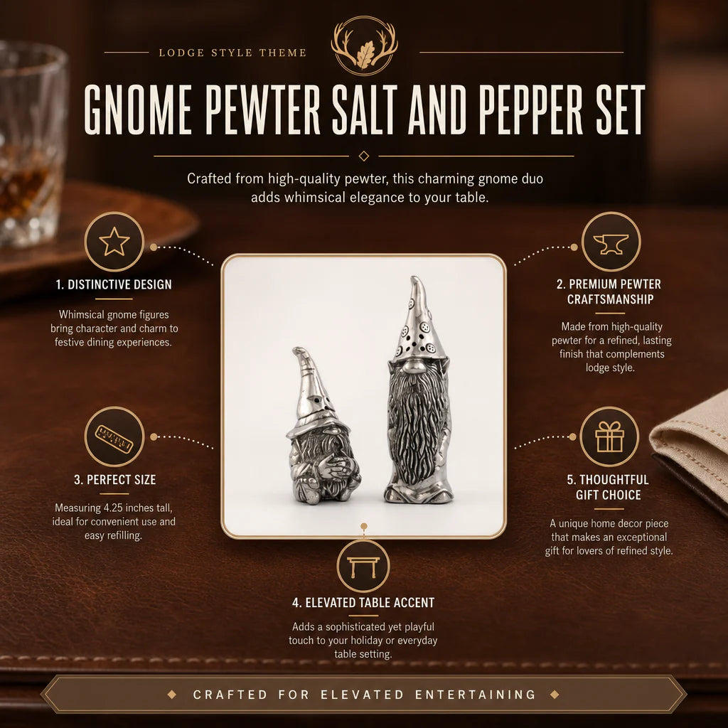 Gnome Pewter Salt and Pepper Shaker Set