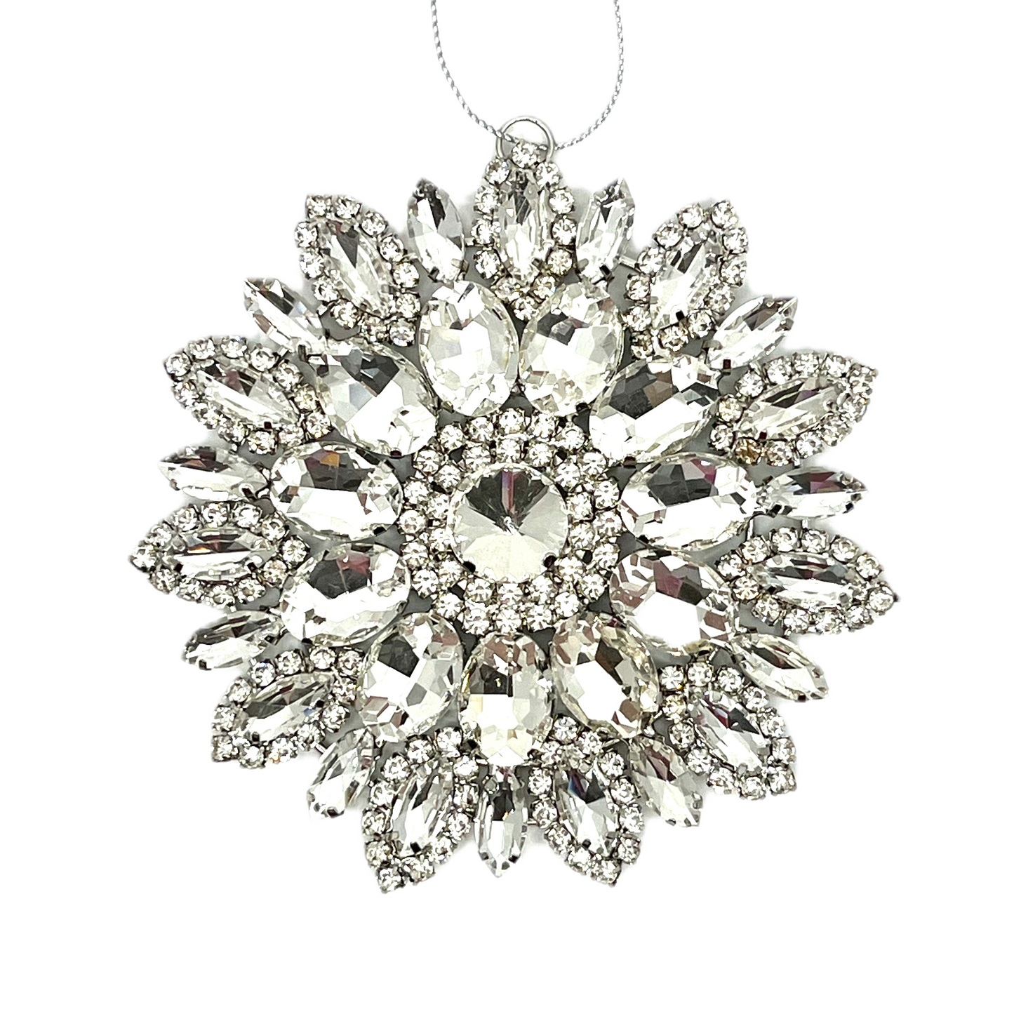Clear Jeweled Radiant Star Ornament