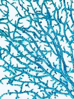 Glittered Coral Stem Blue stems for holiday décor and seasonal displays.