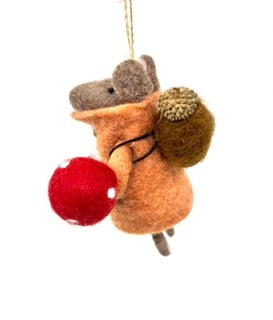 Mouse Ornament with Mushroom