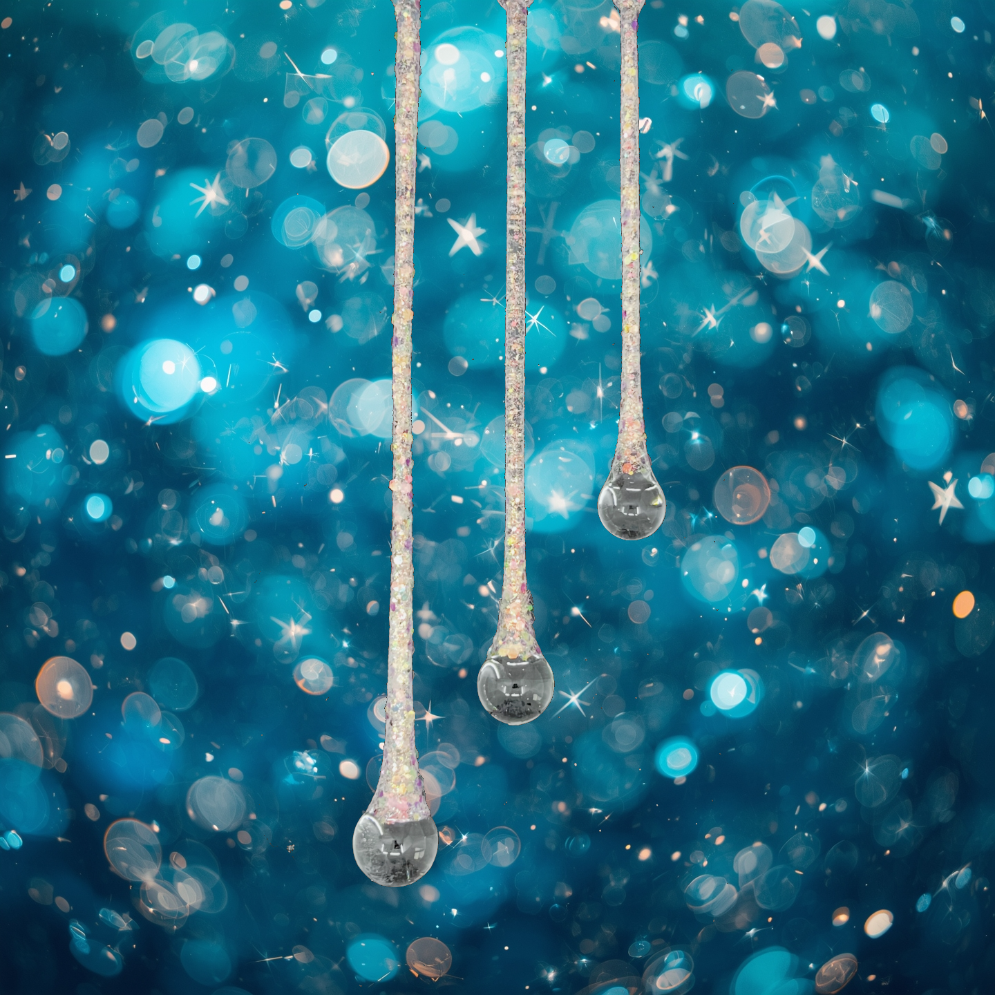 Glass Drop Ornaments Set of 3