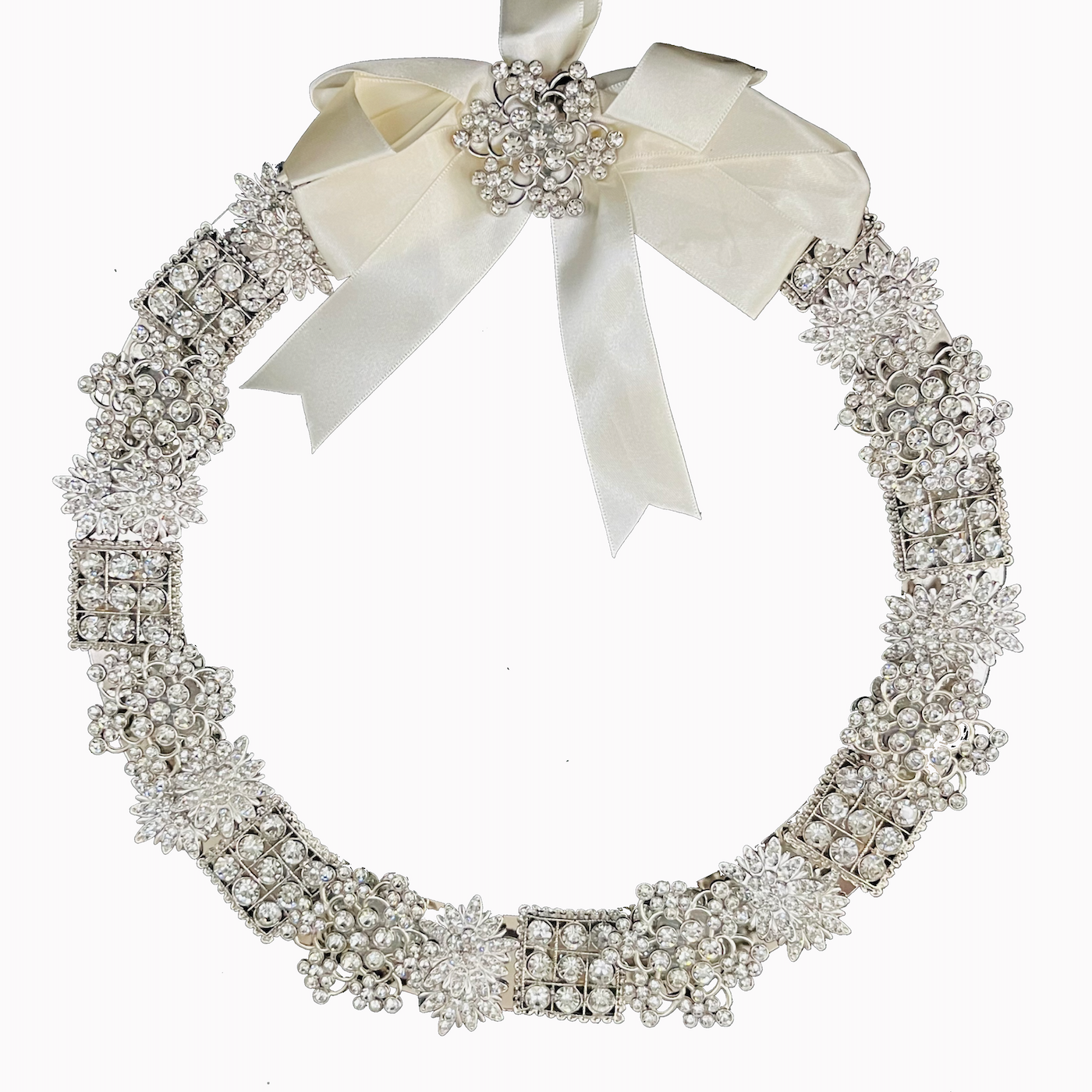 Vintage Silver Brooch Wreath - Large