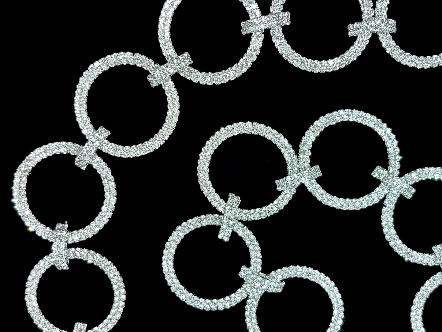 Crystal Rings Christmas Garland -Silver Finish garland for holiday décor and seasonal displays.