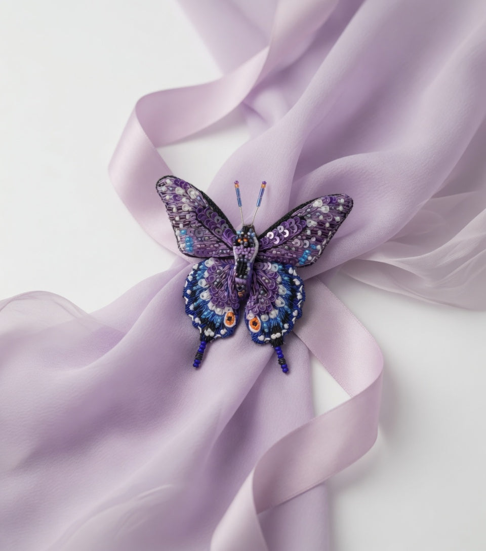 Eastern Black Swallowtail Butterfly Brooch Pin
