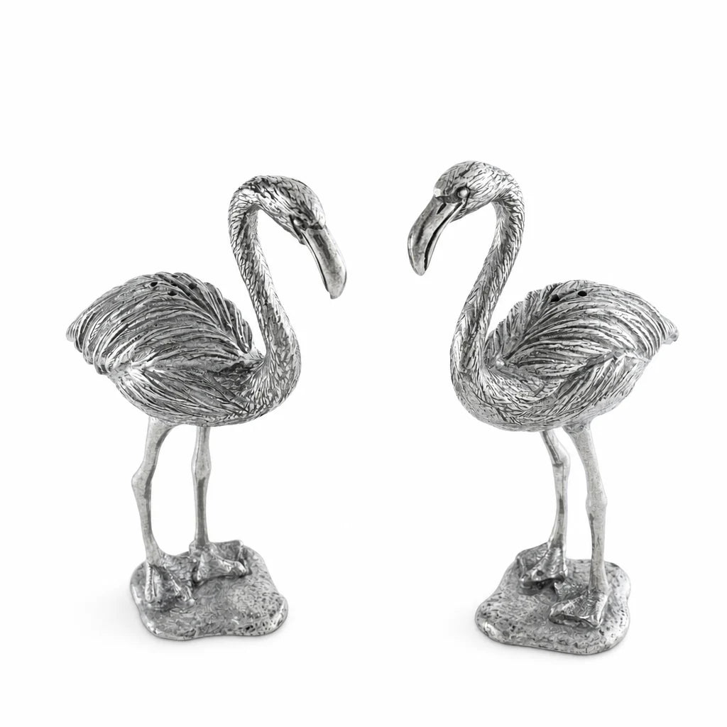 Elegant Pewter Flamingos Salt and Pepper Set