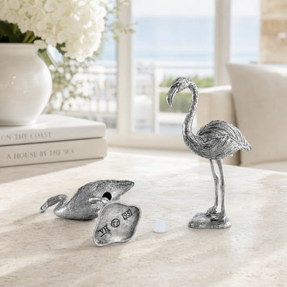 Elegant Pewter Flamingos Salt and Pepper Set