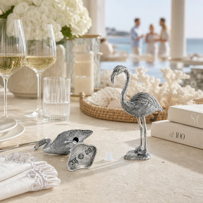 Elegant Pewter Flamingos Salt and Pepper Set