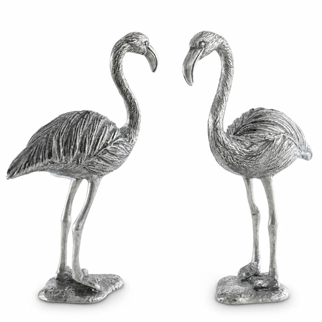 Elegant Pewter Flamingos Salt and Pepper Set