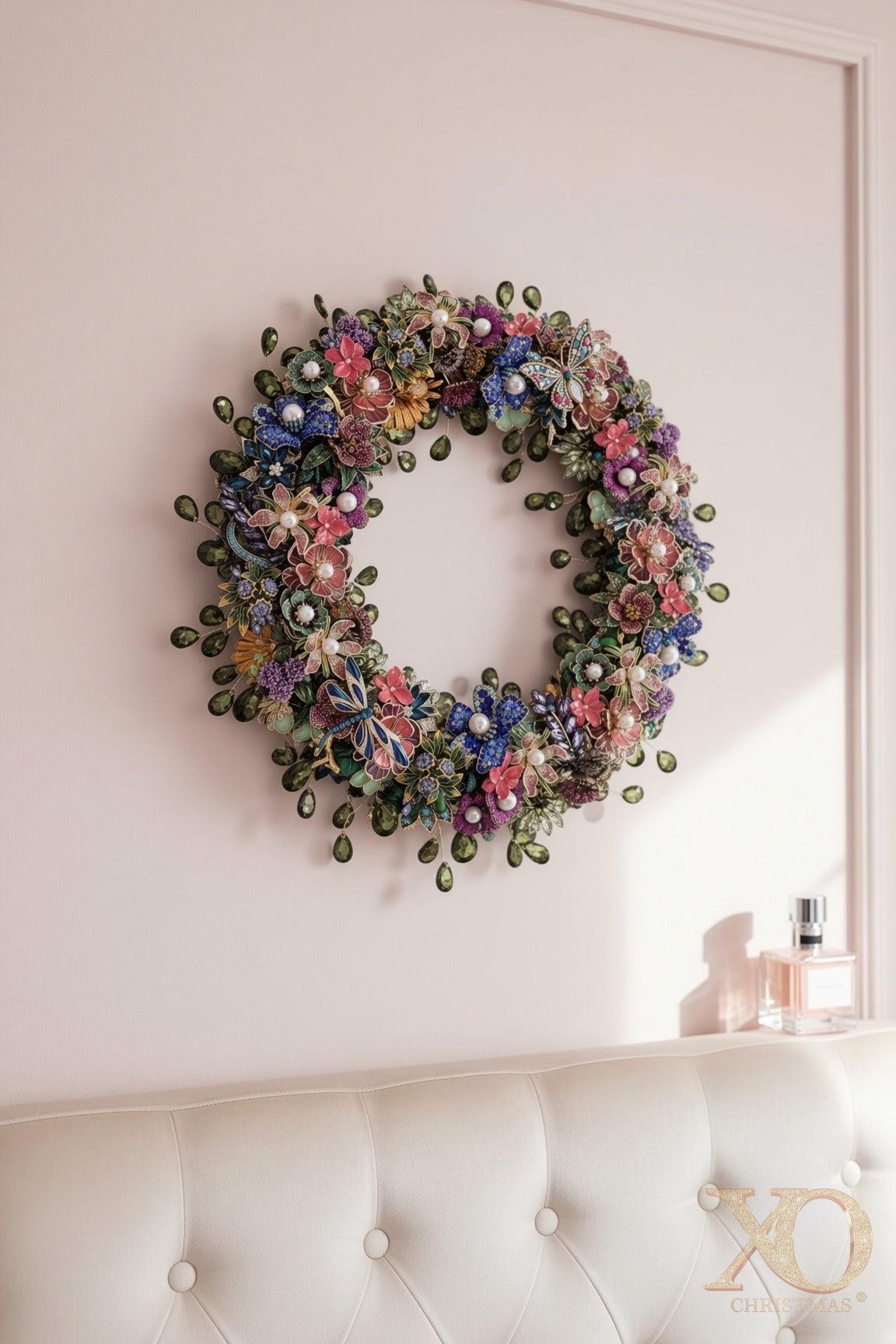 Garden Floral Jeweled Wreath