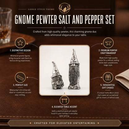 Gnome Pewter Salt and Pepper Shaker Set