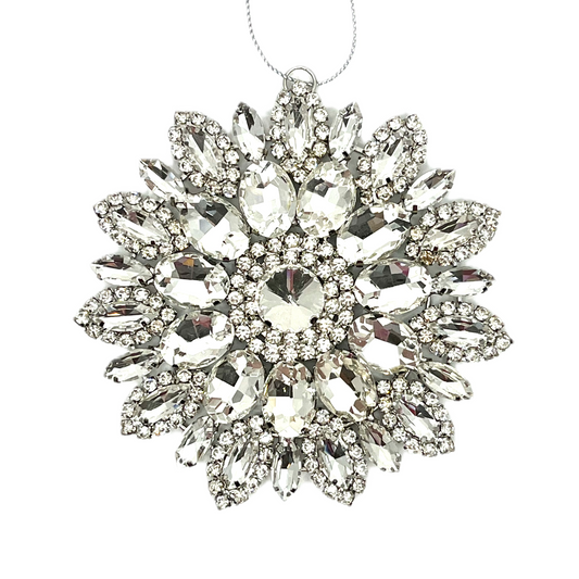 Clear Jeweled Radiant Star Ornament