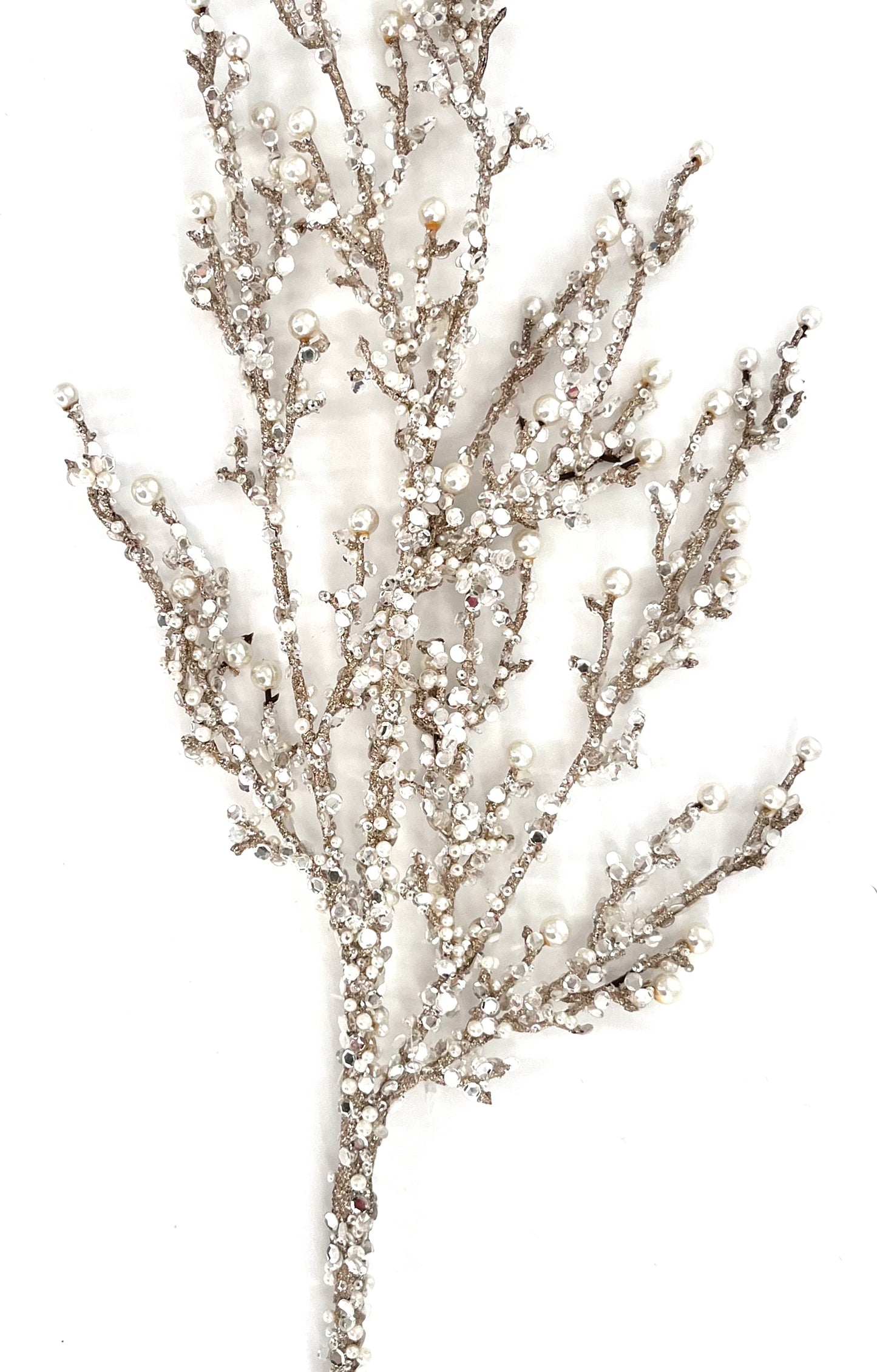 Glittered Champagne Pearl Spray 33" Set of 6
