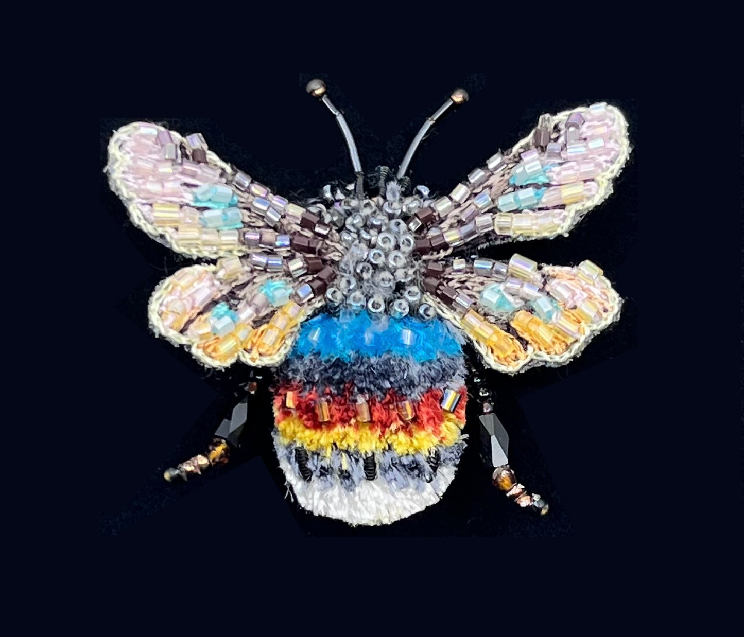 Striped Bee Brooch Pin