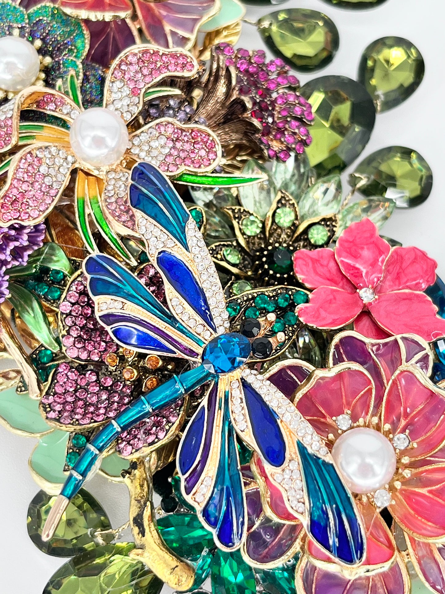 Garden Floral Jeweled Wreath