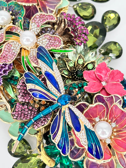 Garden Floral Jeweled Wreath