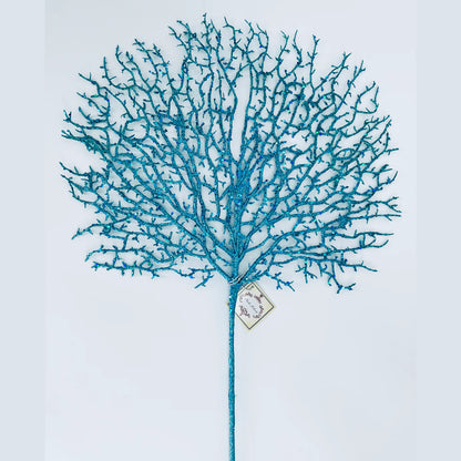 Glittered Coral Stem Blue stems for holiday décor and seasonal displays.