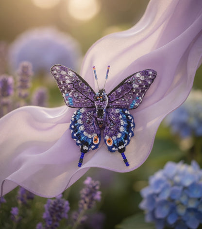 Eastern Black Swallowtail Butterfly Brooch Pin