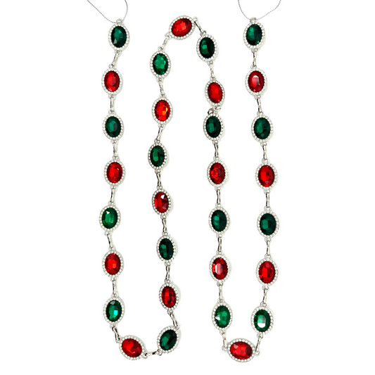 Red and Green Rhinestone Garland