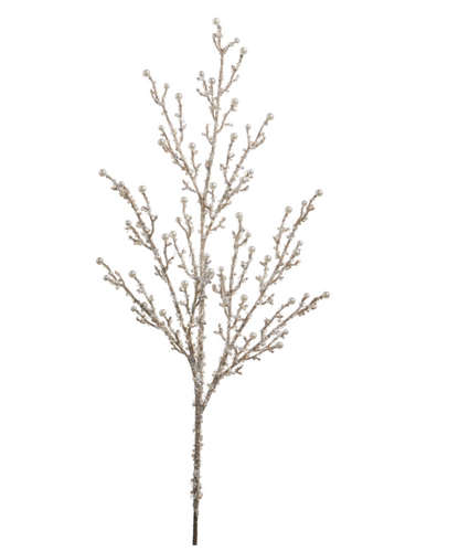 Glittered Champagne Pearl Spray 33 Set of 6 spray for holiday décor and seasonal displays.