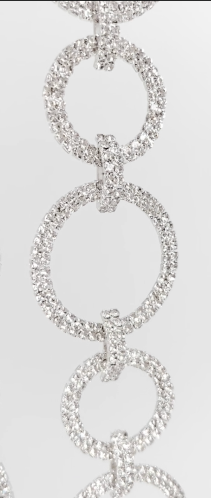 Crystal Rings Christmas Garland - Silver Finish