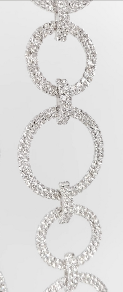 Crystal Rings Christmas Garland - Silver Finish