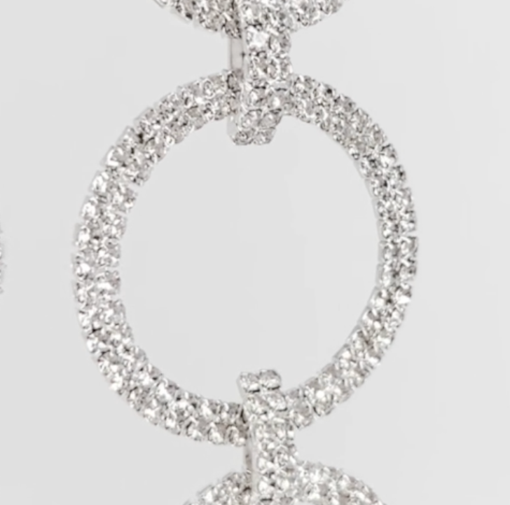 Crystal Rings Christmas Garland - Silver Finish