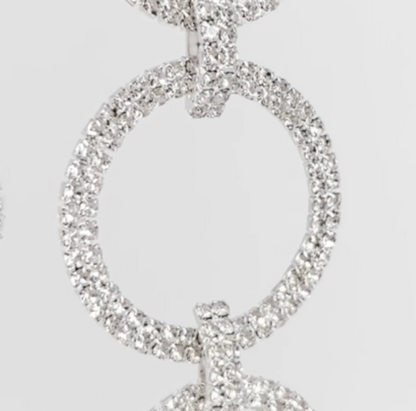 Crystal Rings Christmas Garland - Silver Finish