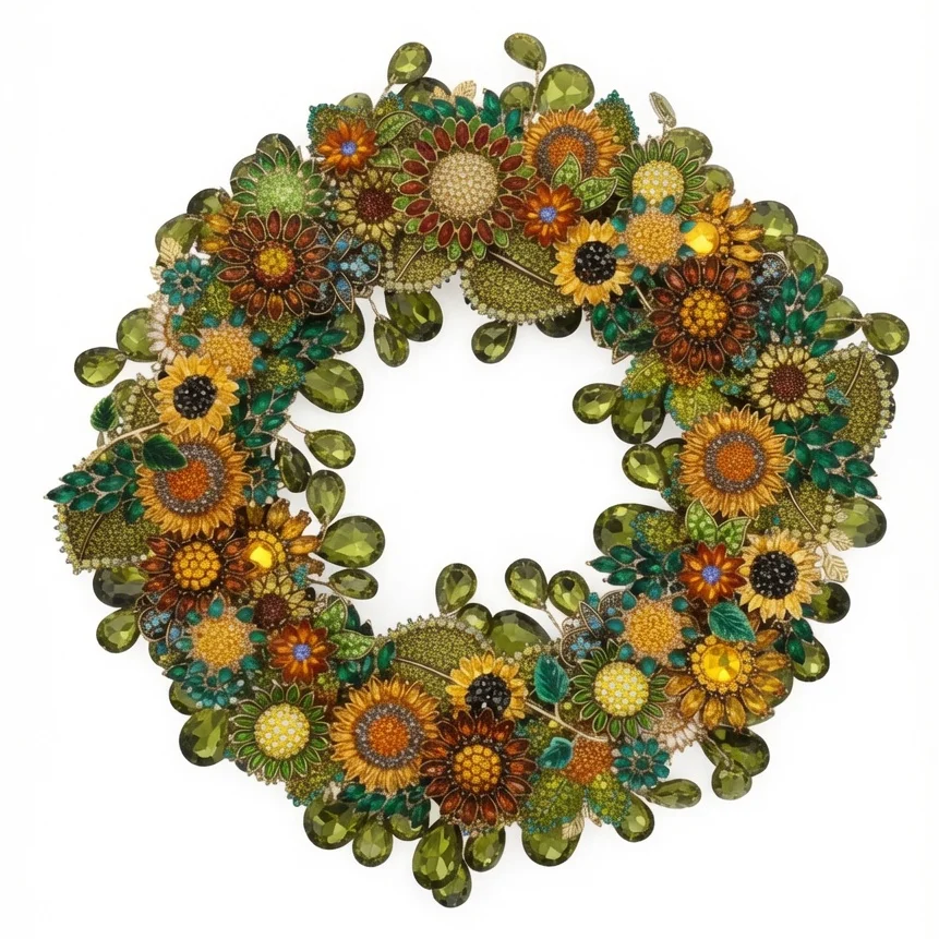 Sunflower Jeweled Wreath