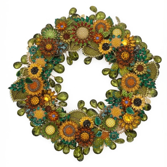 Sunflower Jeweled Wreath