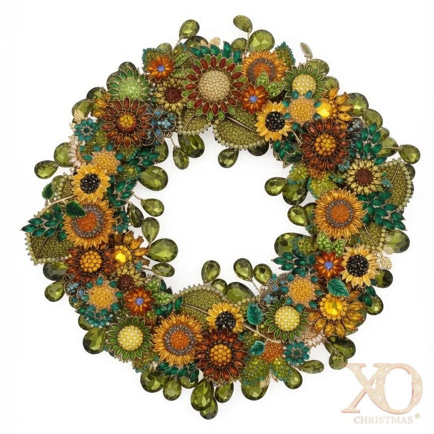 Sunflower Jeweled Wreath