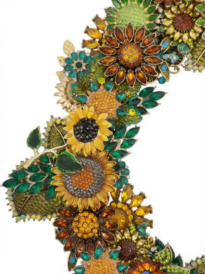 Sunflower Jeweled Wreath
