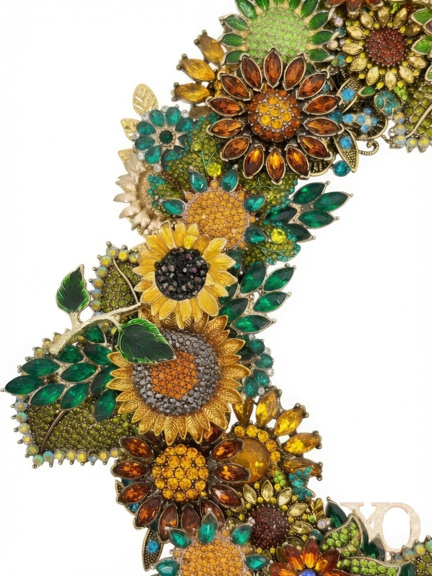 Sunflower Jeweled Wreath