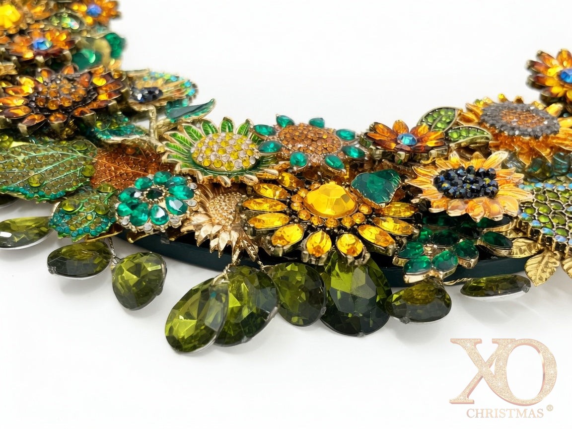 Sunflower Jeweled Wreath