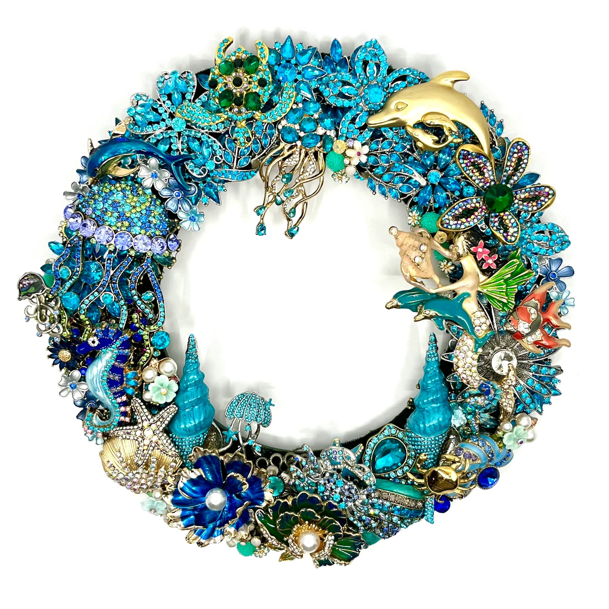 Aquatic Fantasy Jeweled Wreath wreath for holiday décor and seasonal displays.