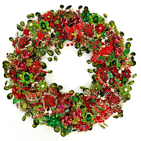 Cardinal Christmas Wreath wreath for holiday décor and seasonal displays.