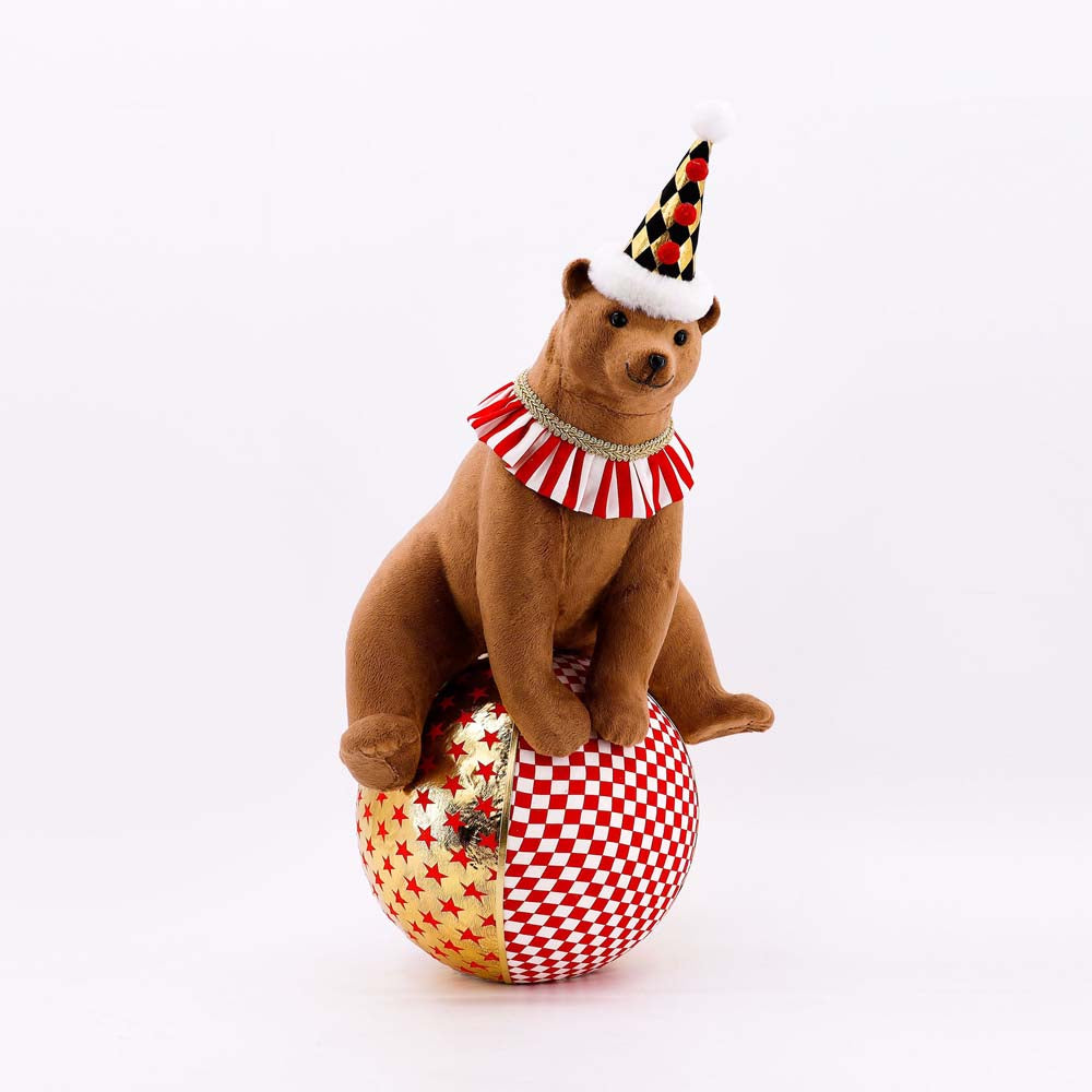 Circus Bear on Ball holiday décor item for festive seasonal displays.
