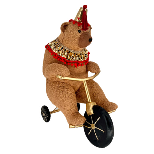 Circus Bear on Tricycle holiday décor item for festive seasonal displays.