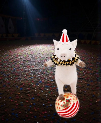 Dancing Pig decor for holiday décor and seasonal displays.