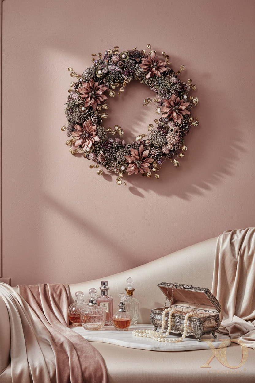 Dusty Mauve Wreath Boudoir Scene