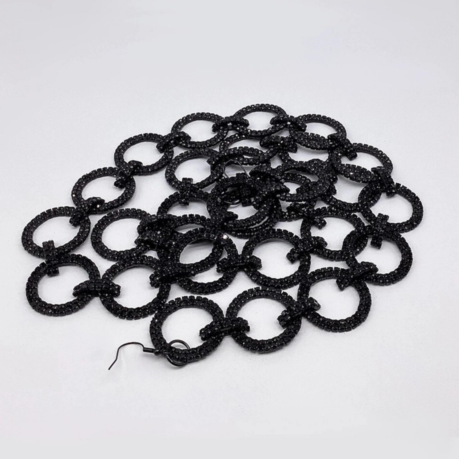 Crystal Rings Christmas Garland -Black/Ebony Finish garland for holiday décor and seasonal displays.