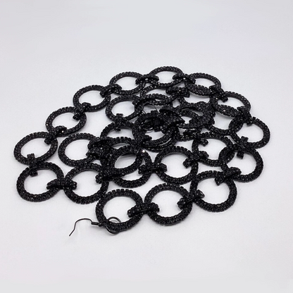 Crystal Rings Christmas Garland -Black/Ebony Finish garland for holiday décor and seasonal displays.