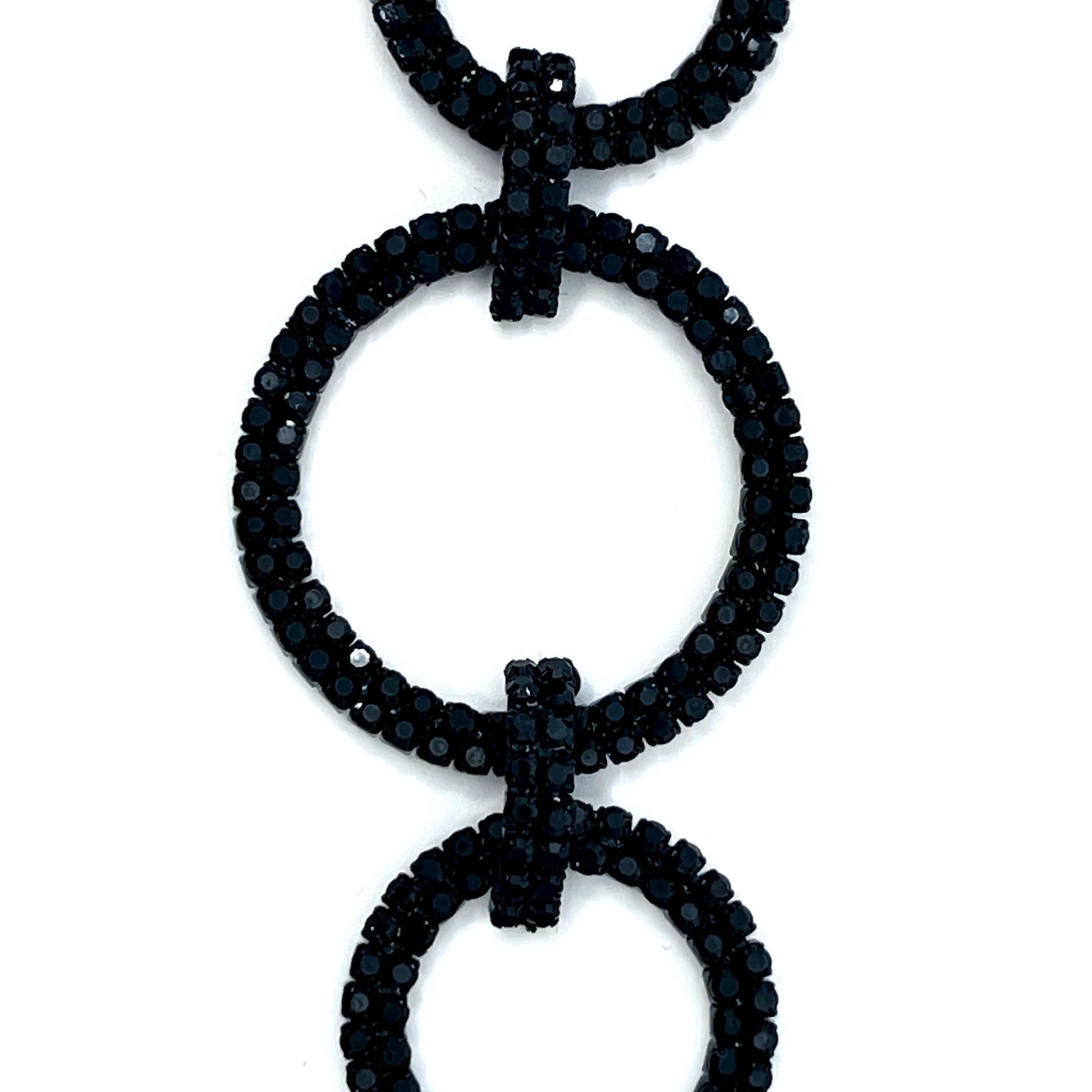 Crystal Rings Christmas Garland -Black/Ebony Finish garland for holiday décor and seasonal displays.