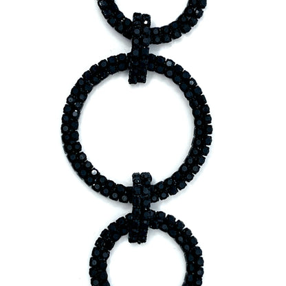 Crystal Rings Christmas Garland -Black/Ebony Finish garland for holiday décor and seasonal displays.