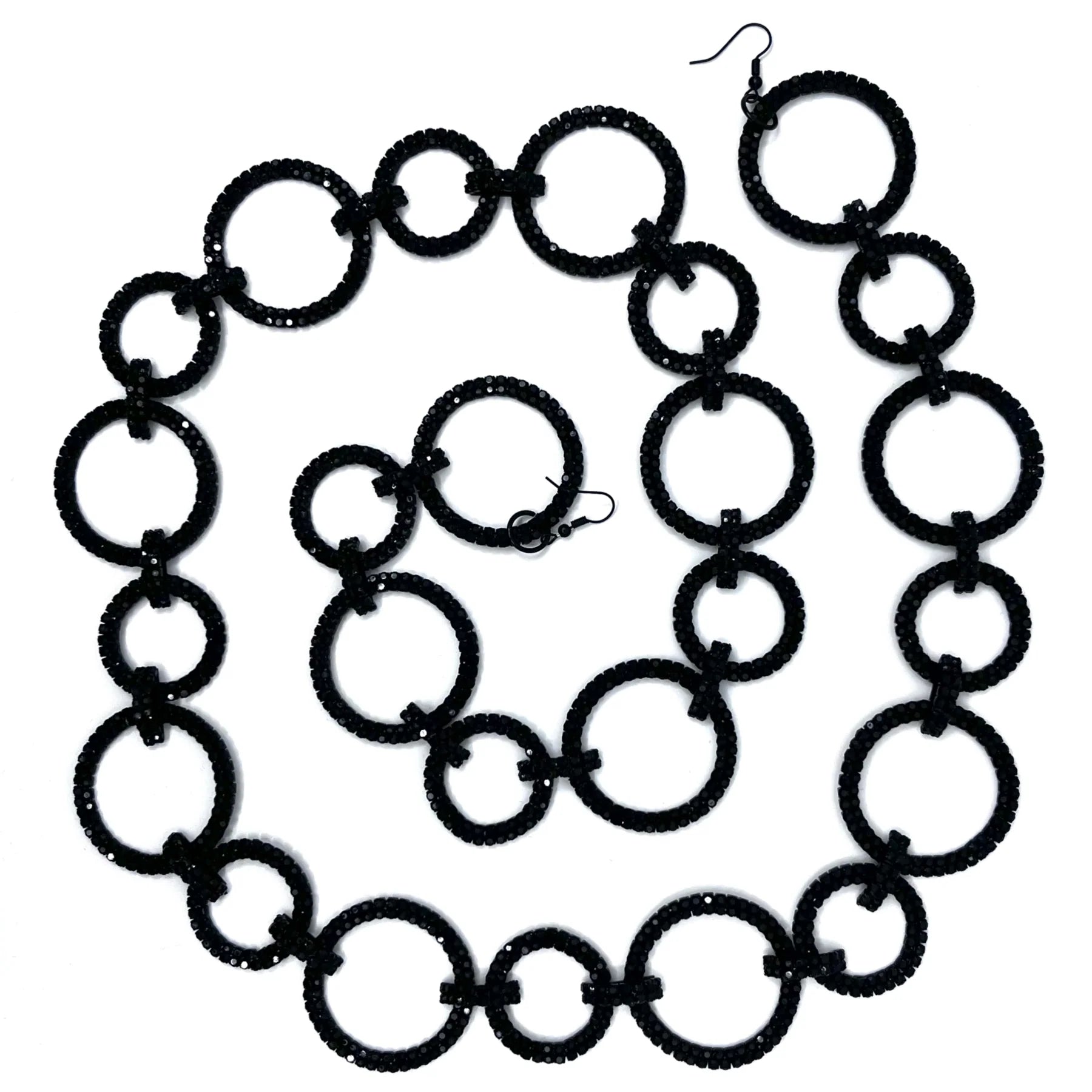 Crystal Rings Christmas Garland -Black/Ebony Finish garland for holiday décor and seasonal displays.