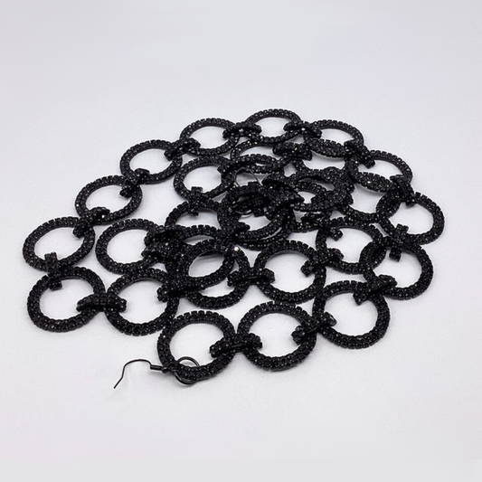 Ebony Crystal Christmas Garland