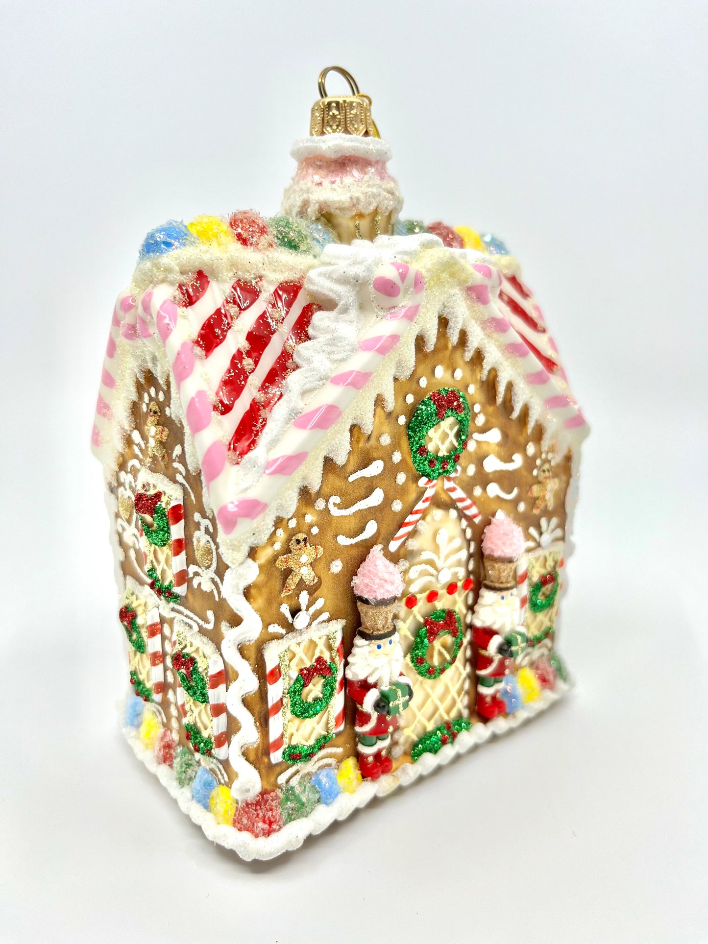 Sweet Savannah Gingerbread House Ornament glass ornaments for holiday décor and seasonal displays.