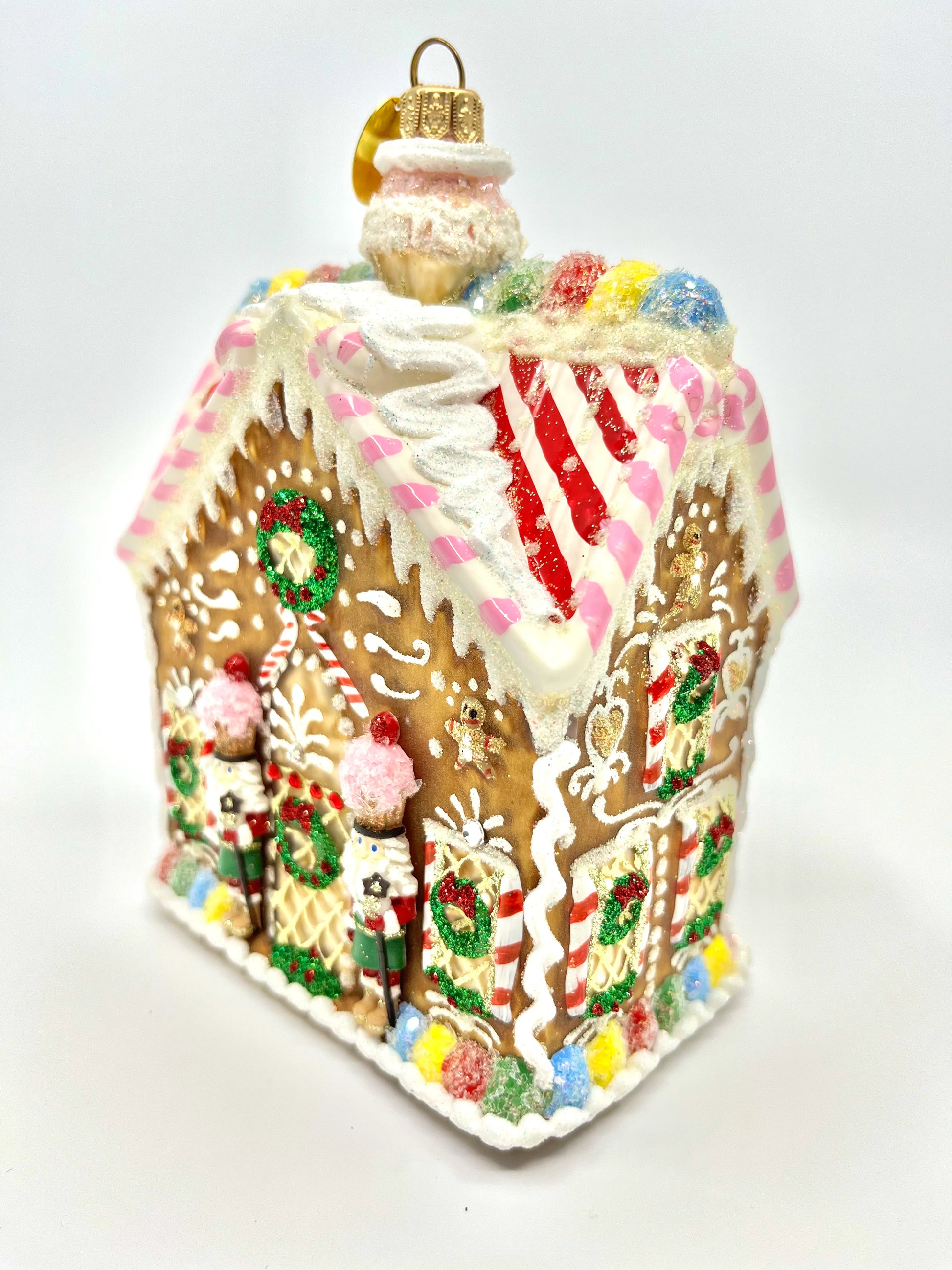 Sweet Savannah Gingerbread House Ornament glass ornaments for holiday décor and seasonal displays.
