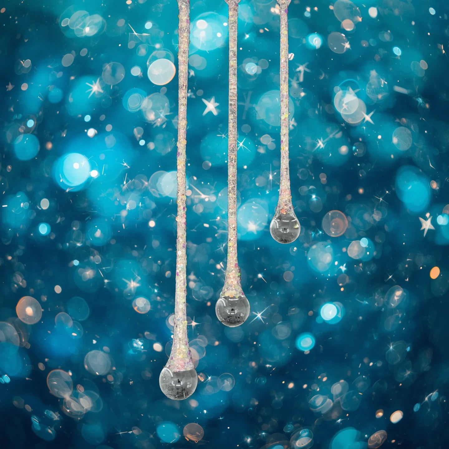 Jewel Drop Ornaments, asstd. of 2 (lg./sm.) ornaments for holiday décor and seasonal displays.