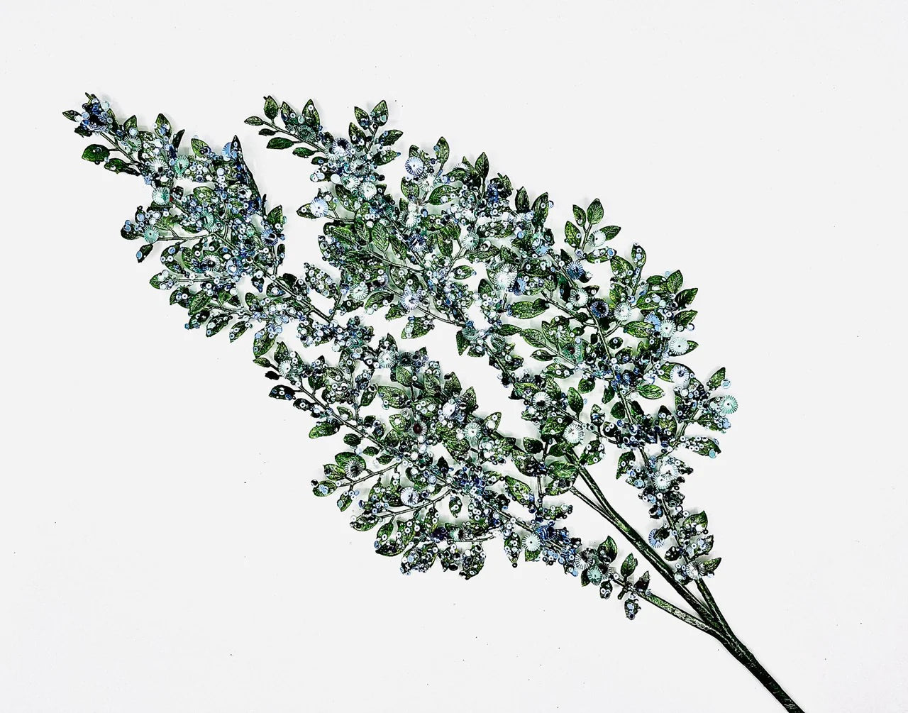 Glitter Fern Spray 33L Set of 6 spray for holiday décor and seasonal displays.