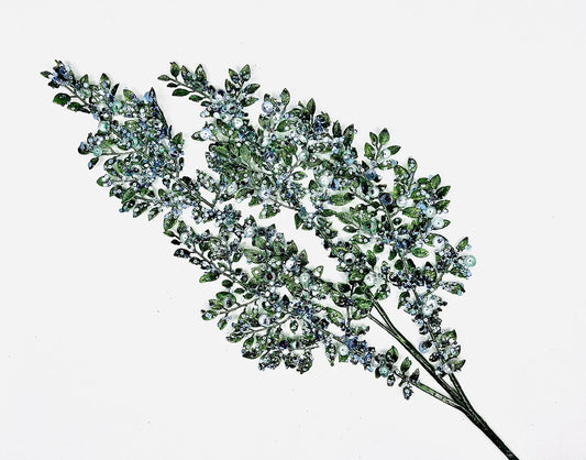 Glitter Fern Spray 33L Set of 6 spray for holiday décor and seasonal displays.